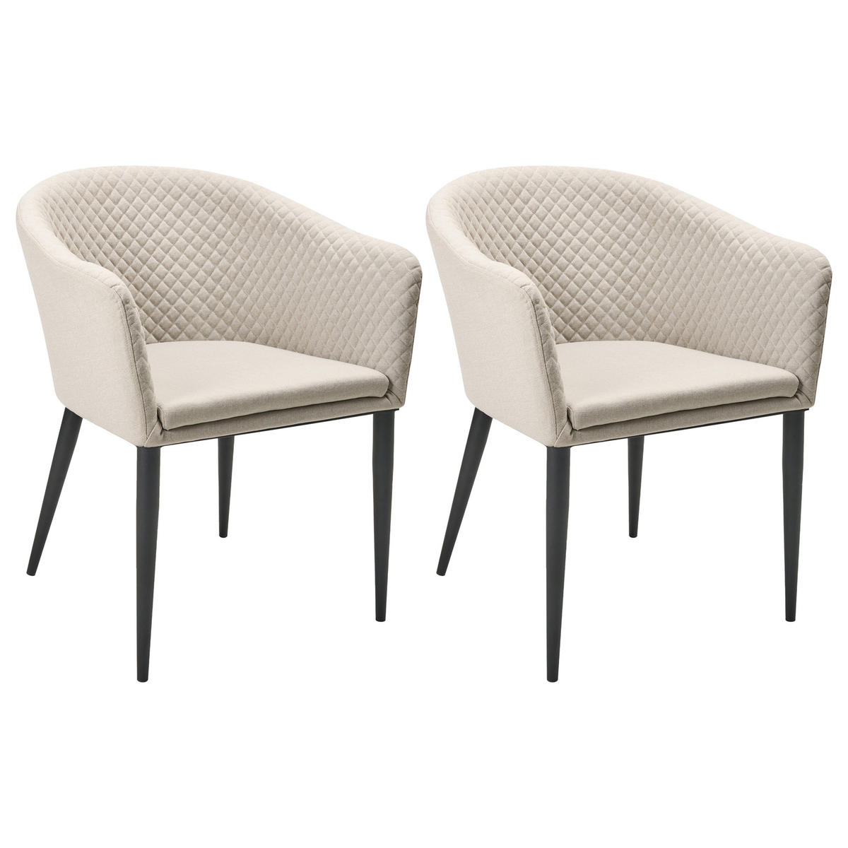 GARTENSTUHL 2er-Set Beige Tuluni - Beige/Schwarz, Textil (51/80/56cm) - Beliani