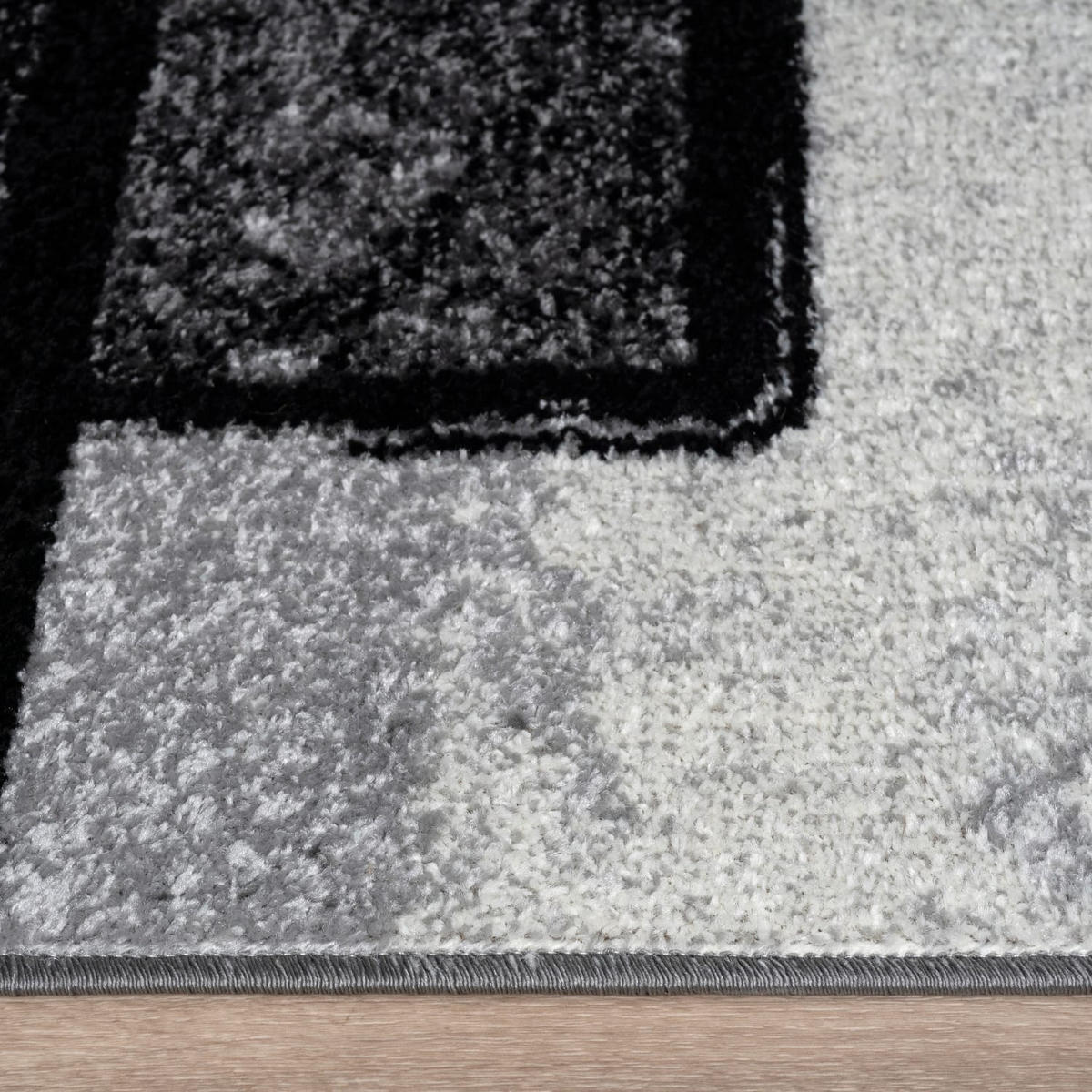 TEPPICH Kurzflor Geometrisches Rechteckmuster Wohnzimmer schmutzabweisend Grau Rechteckig 60x100 - Grau, Textil (60/100cm) - KADIMA DESIGN