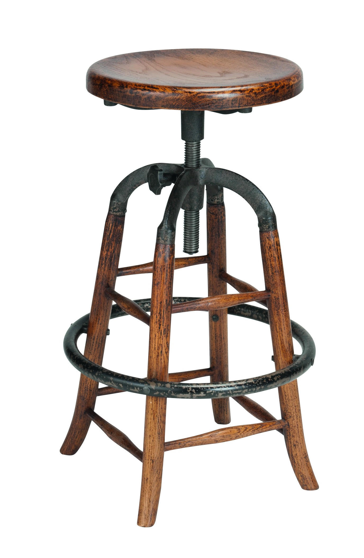 BARHOCKER aus massiver Eiche und Metall - Nussbaumfarben, Holz (47/78/35cm) - Signature