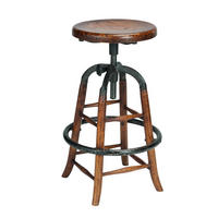 BARHOCKER aus massiver Eiche und Metall - Nussbaumfarben, Holz (47/78/35cm) - Signature