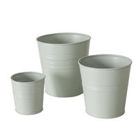 BLUMENTÖPFE Lingo verzinkt 3er-Set - Hellgrün, Metall (14/15cm)