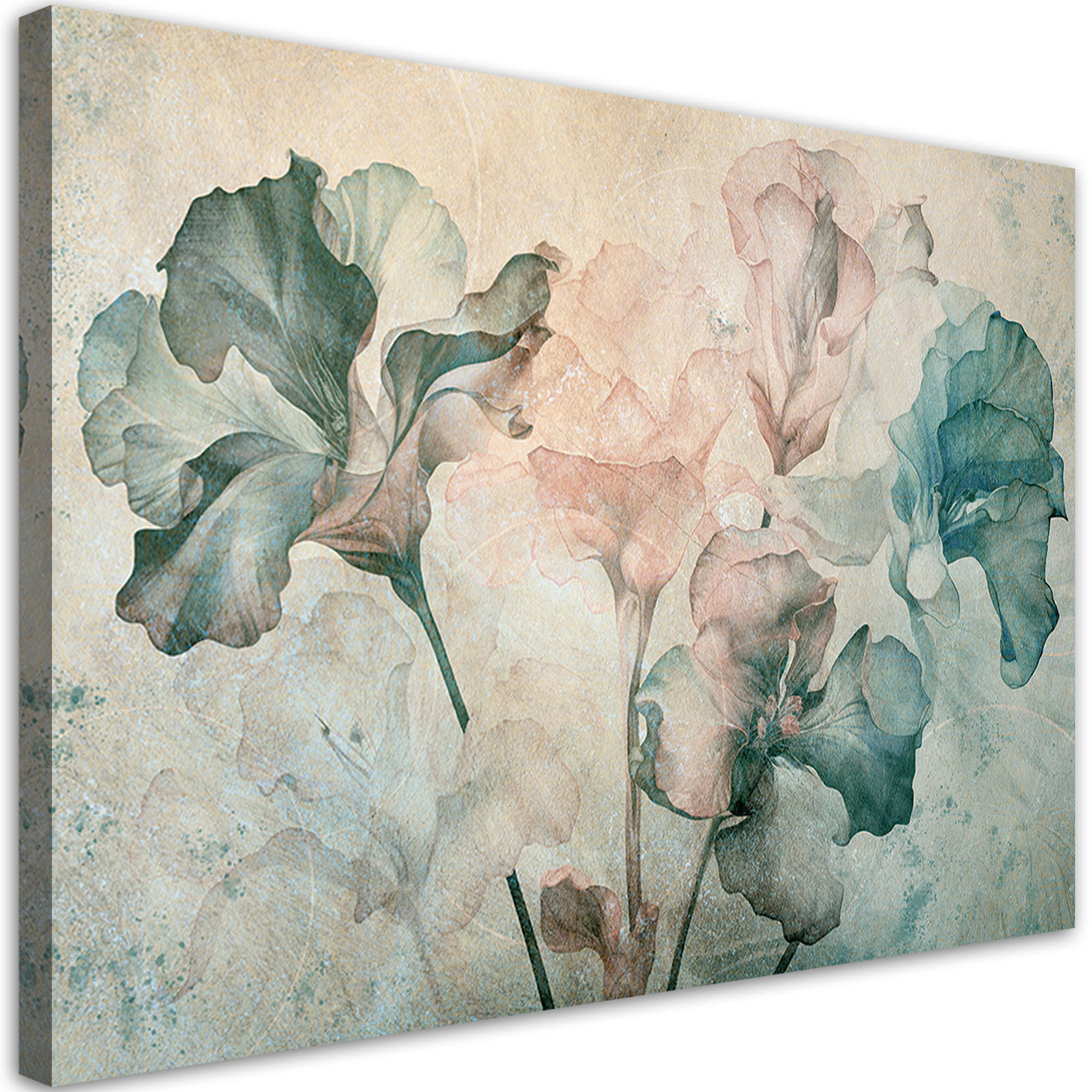 WANDBILD subtile irisblüte - Beige, Textil (60/40cm) - Feeby