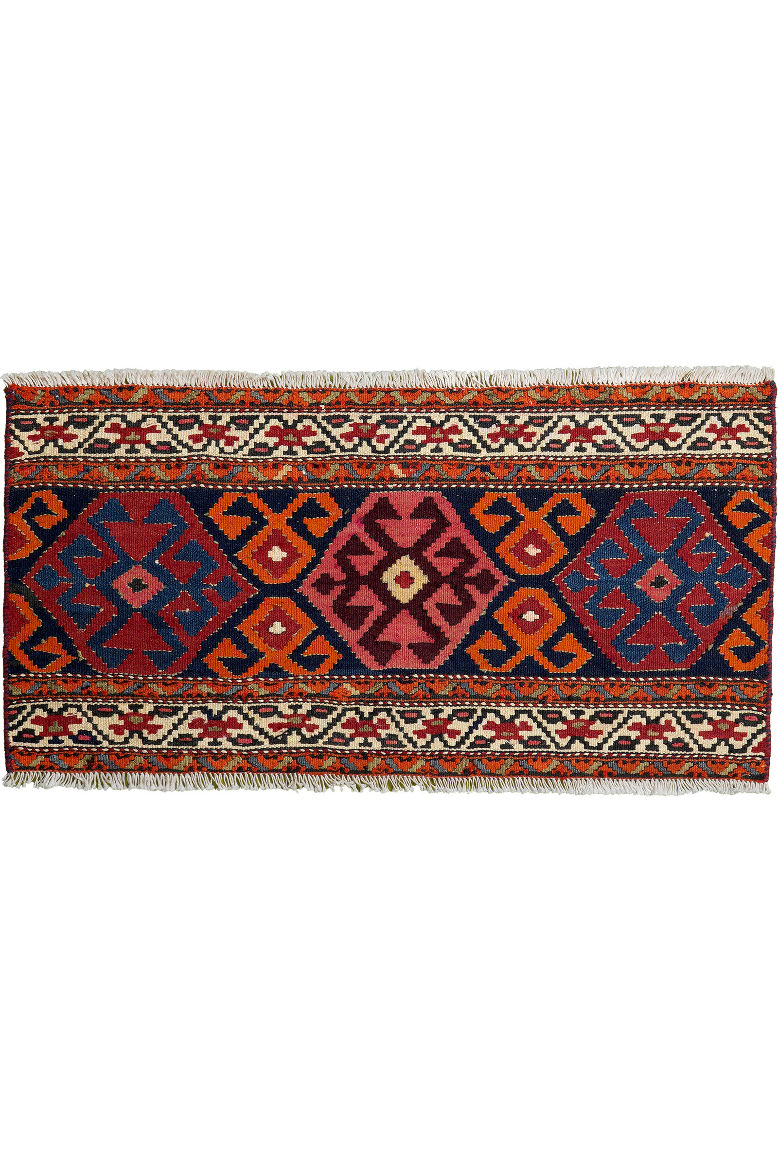 HANDWEBTEPPICH Sumak Shahsavan Blau 53/106 cm Schurwolle - Blau, Textil (106/53cm) - Looma