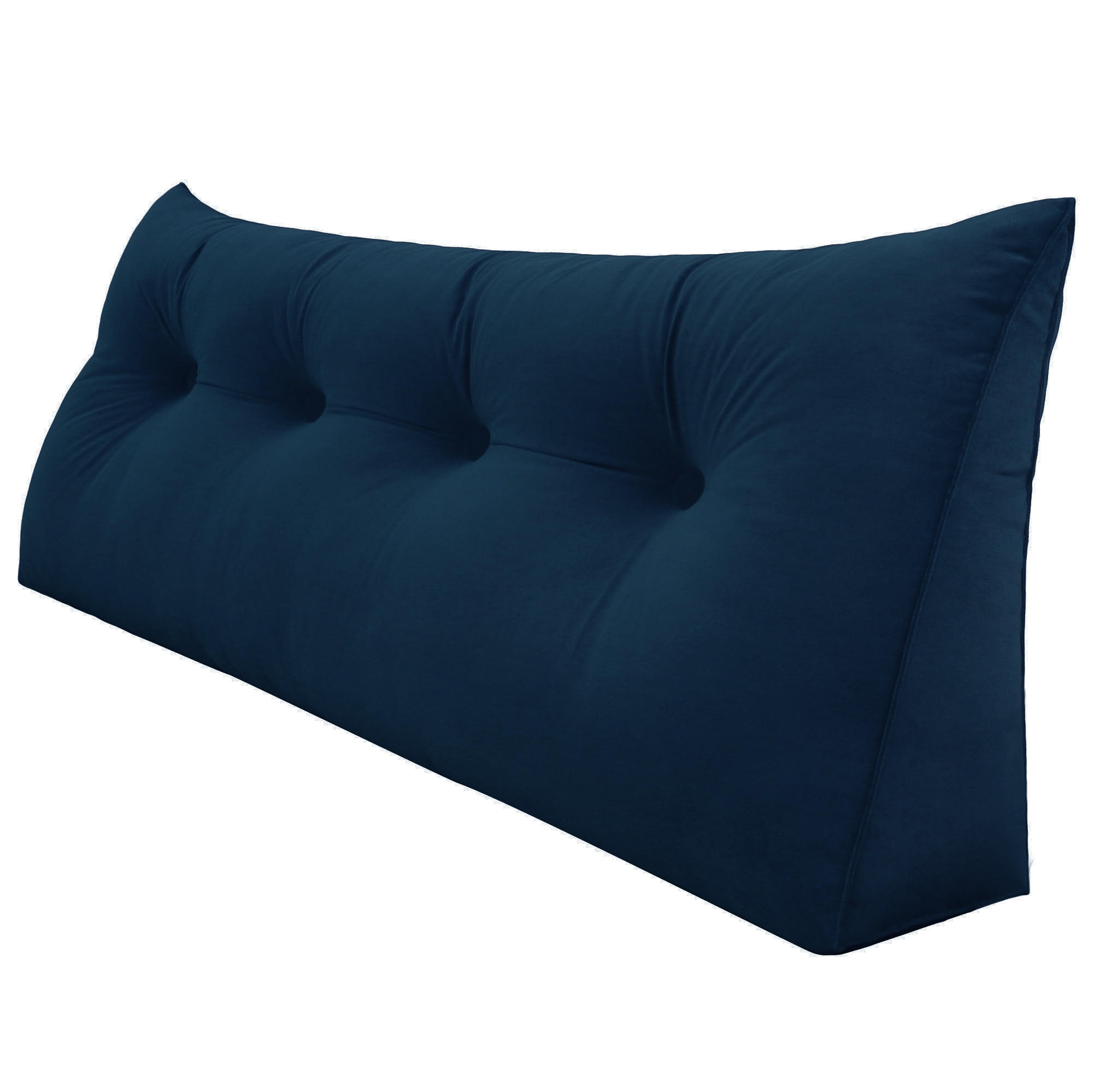 RÜCKENKISSEN für Bett Samt Blau 140 cm - Blau, Textil (50/140cm) - Vercart
