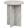 BEISTELLTISCH grau Steinoptik rund 42 cm Stanton - Grau, Holzwerkstoff (42/42/55cm) - Beliani