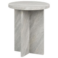 BEISTELLTISCH grau Steinoptik rund 42 cm Stanton - Grau, Holzwerkstoff (42/42/55cm) - Beliani