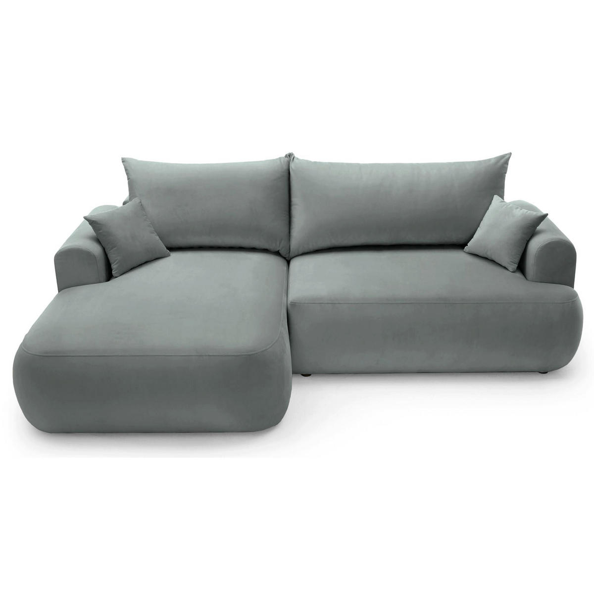 ECKSOFA Ovo Grau mit wasserabweisendem Samtbezug - Schwarz/Grau, Kunststoff/Textil (260/165cm) - Selsey