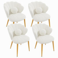 STUHL-SET 4 Stück Muschel-Design, DE-42124, Weiß - Weiß, Holzwerkstoff (62.5/83/60cm) - ComfortXL