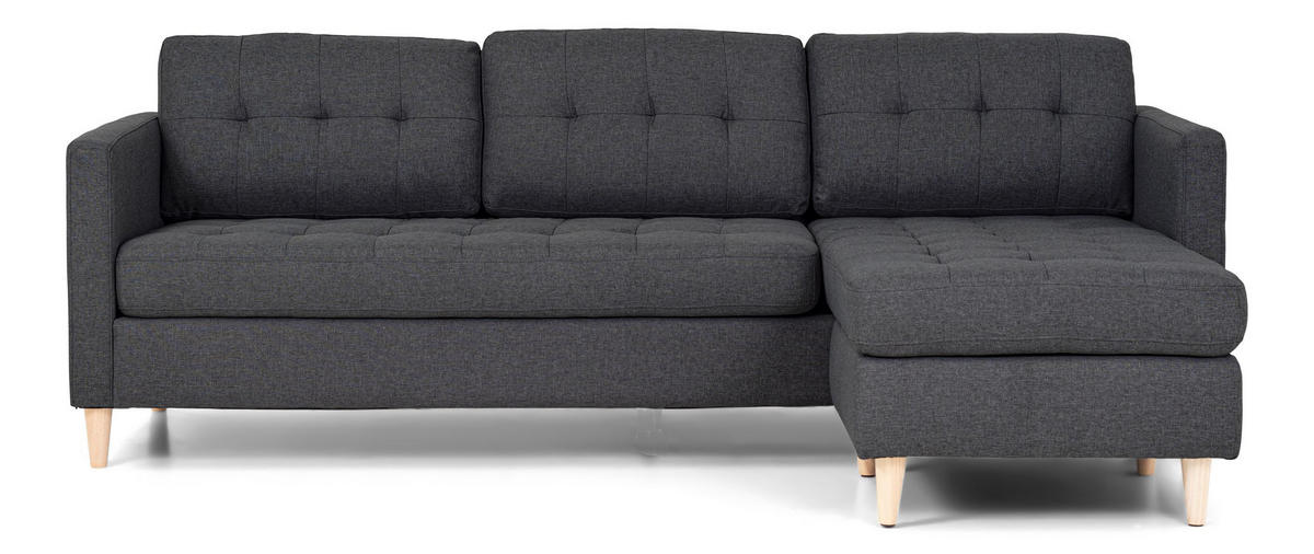 ECKSOFA Stoff dunkelgrau - Dunkelgrau, Textil (219/151cm) - ebuy24