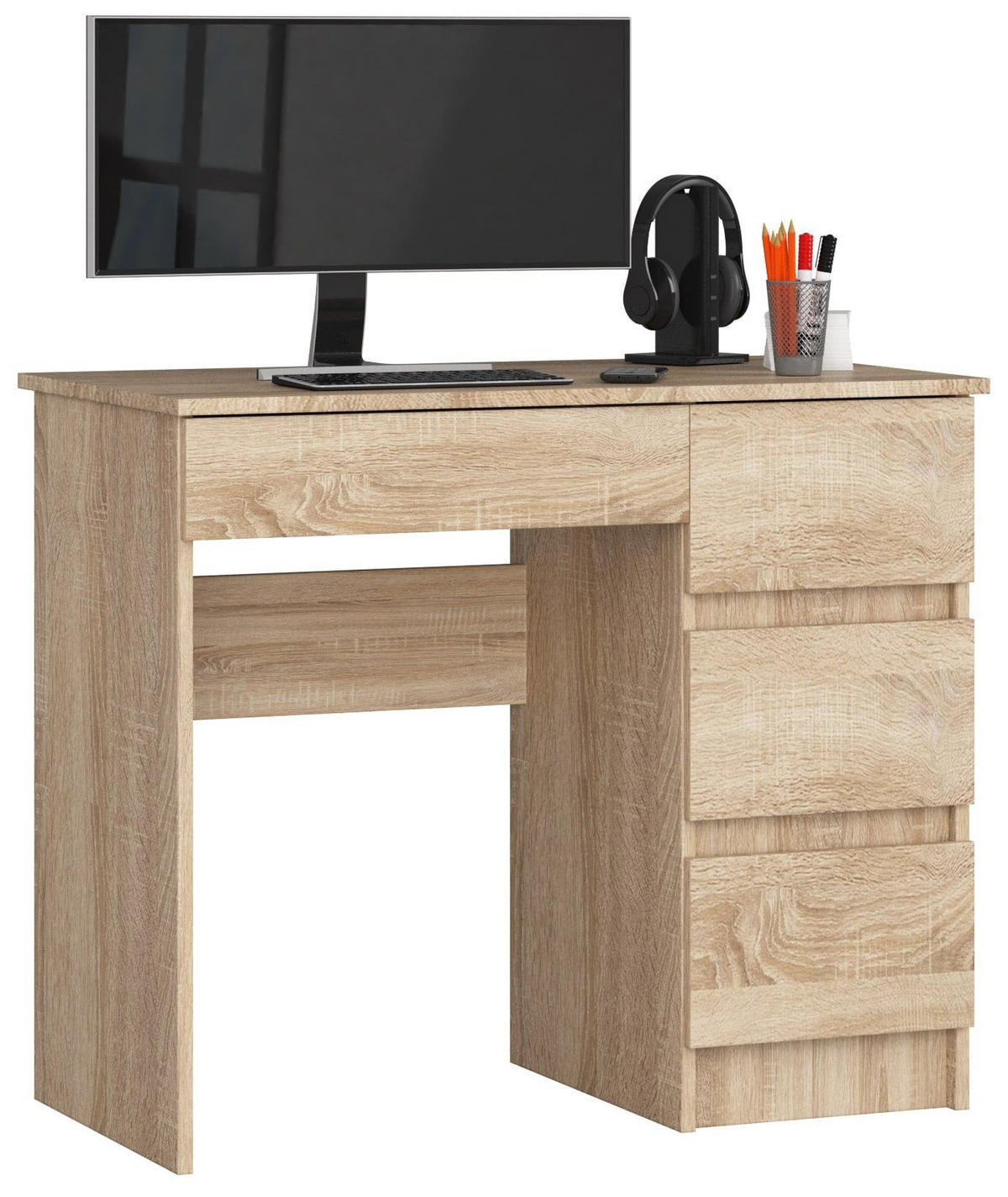 SCHREIBTISCH Eiche Sonoma 77/90/50 - Sonoma Eiche, Holzwerkstoff (50/90/77cm) - RAUMHIRSCH FURNITURE