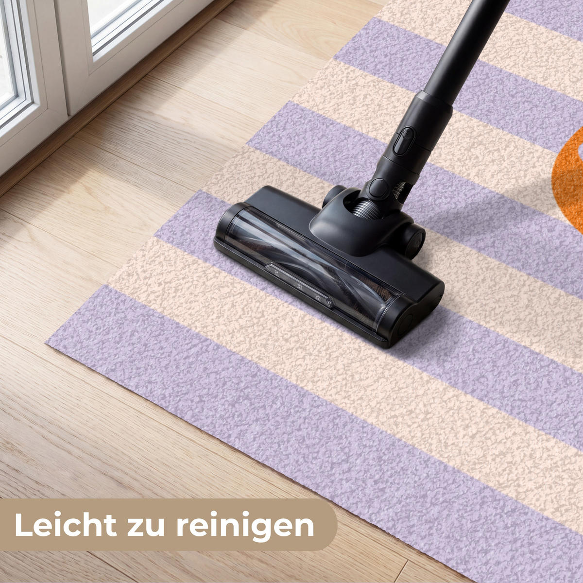 FUSSMATTE Ciao - Zitat - Pastell - Streifen Schmutzfangmatte 180x120 cm - Flieder, Kunststoff (180/120cm) - MuchoWow