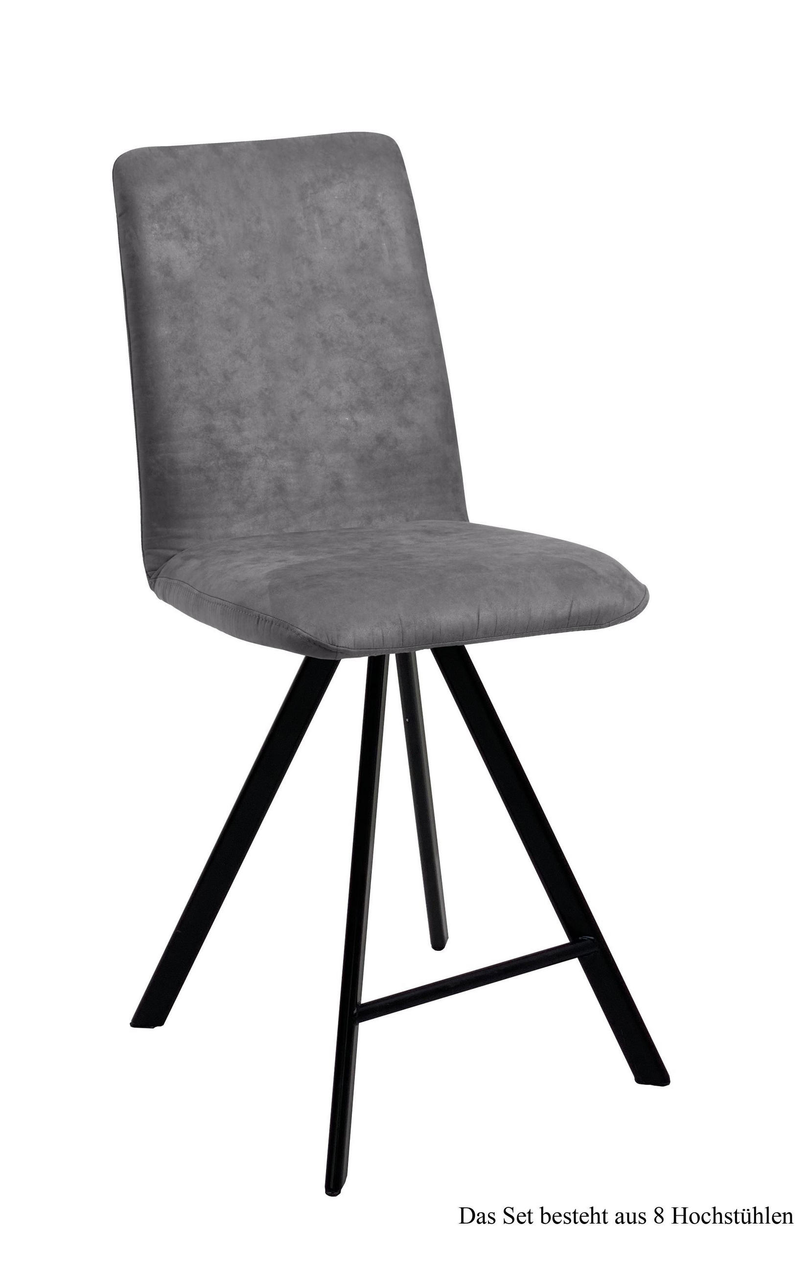 THEKENSTUHL drehbar (8er-Set) Desirae 47x109x60 Schwarz/Grau - Schwarz/Grau, Kunststoff (60/109/47cm) - 58aufmkessel