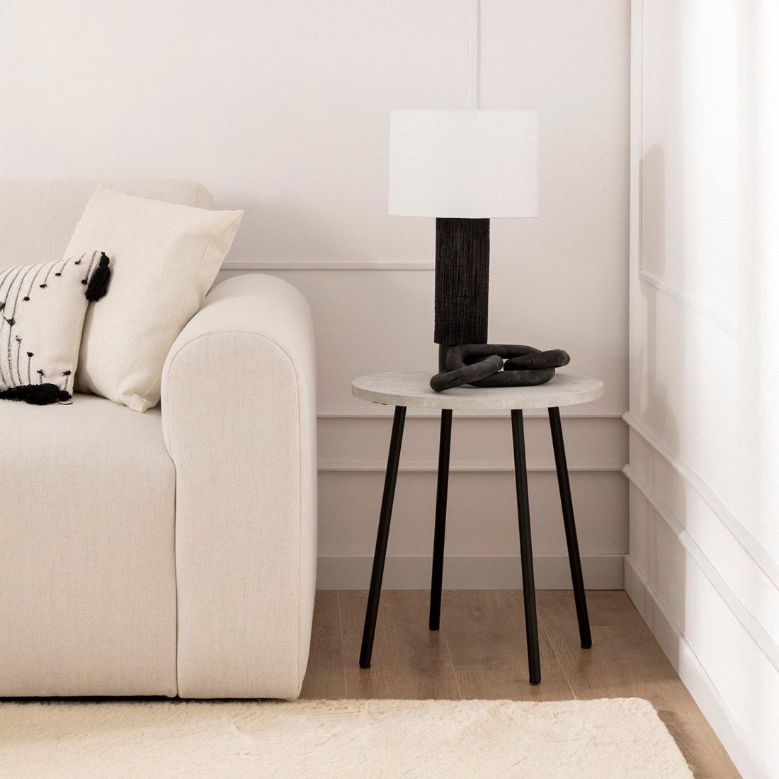 BEISTELLTISCH Siena Schwarz 45 cm x 50 cm - Schwarz, Holzwerkstoff (45/45/50cm)