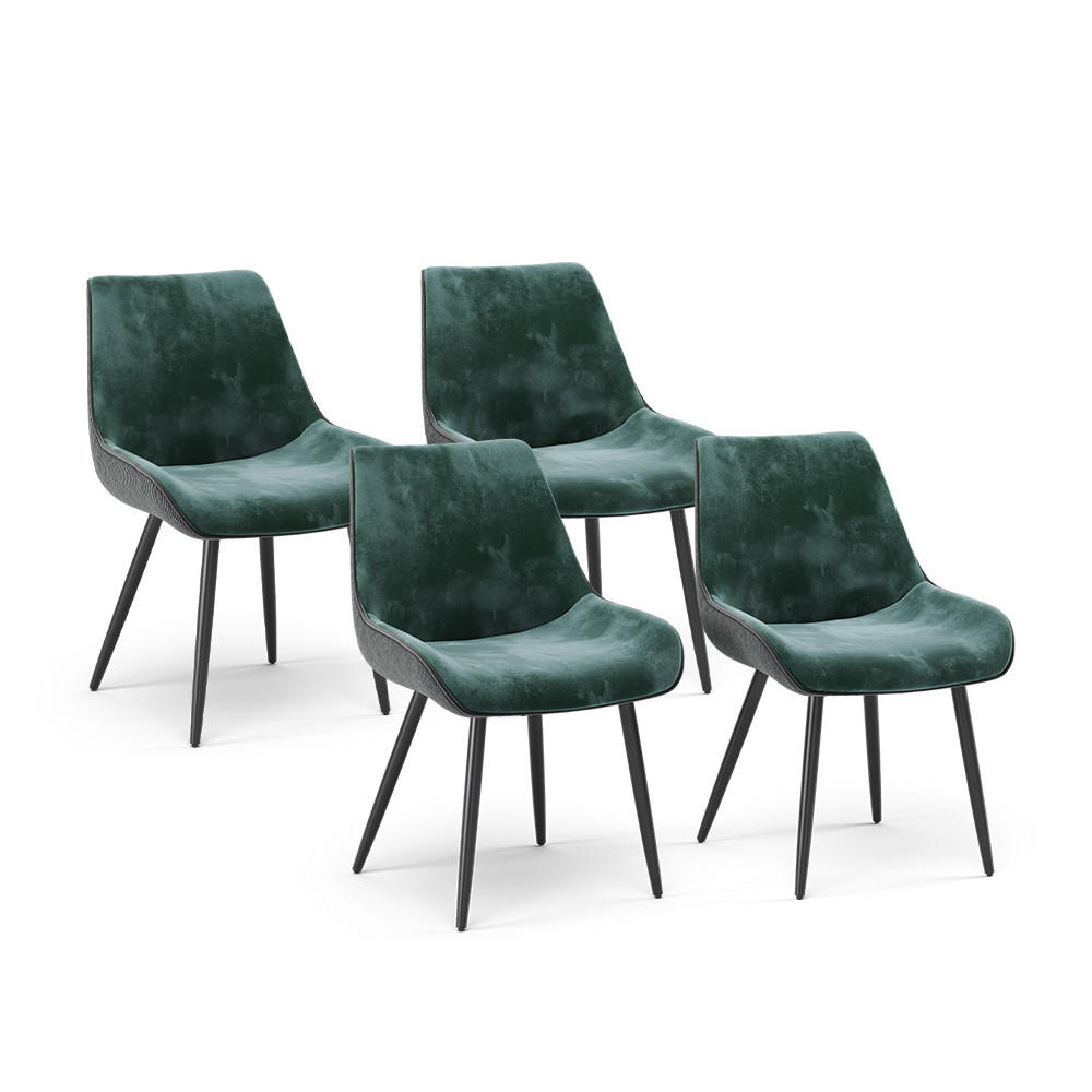 ESSZIMMERSTUHL Eleganza Grün 4er Set - Dunkelgrün, Metall (53.5/85/59cm) - Vicco