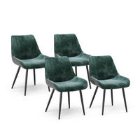 ESSZIMMERSTUHL Eleganza Grün 4er Set - Dunkelgrün, Metall (53.5/85/59cm) - Vicco