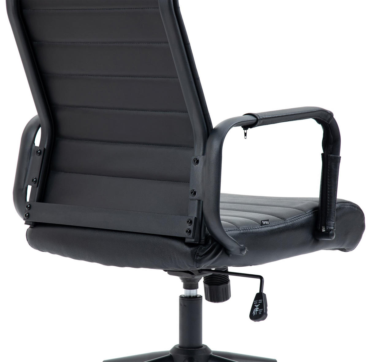 KONTORSSTOL Kolumbus äkta läder - Svart, Läder/Metall (58/105/66cm) - CLP