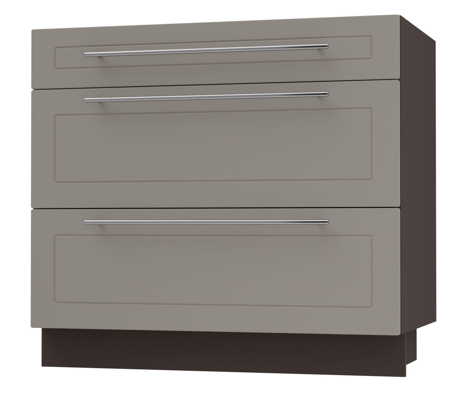 Feldmann-Wohnen Schubladenunterschrank Beige, Dunkelgrau 90x82x50 cm