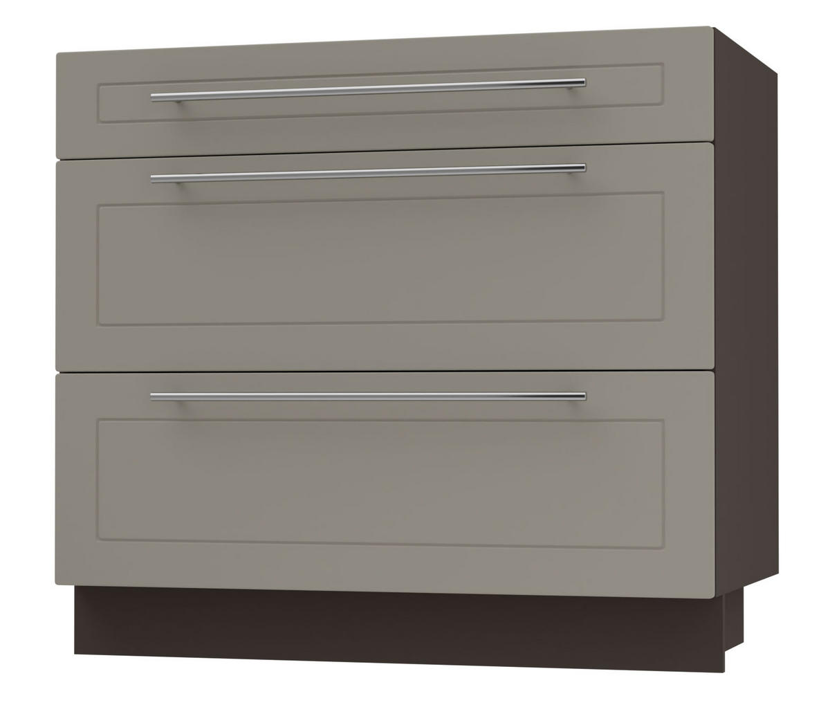 SCHUBLADENUNTERSCHRANK Kvantum D3A/90 90 / 50 / 82cm - Dunkelgrau/Beige, Holz/Holzwerkstoff (90/82/50cm) - Feldmann-Wohnen