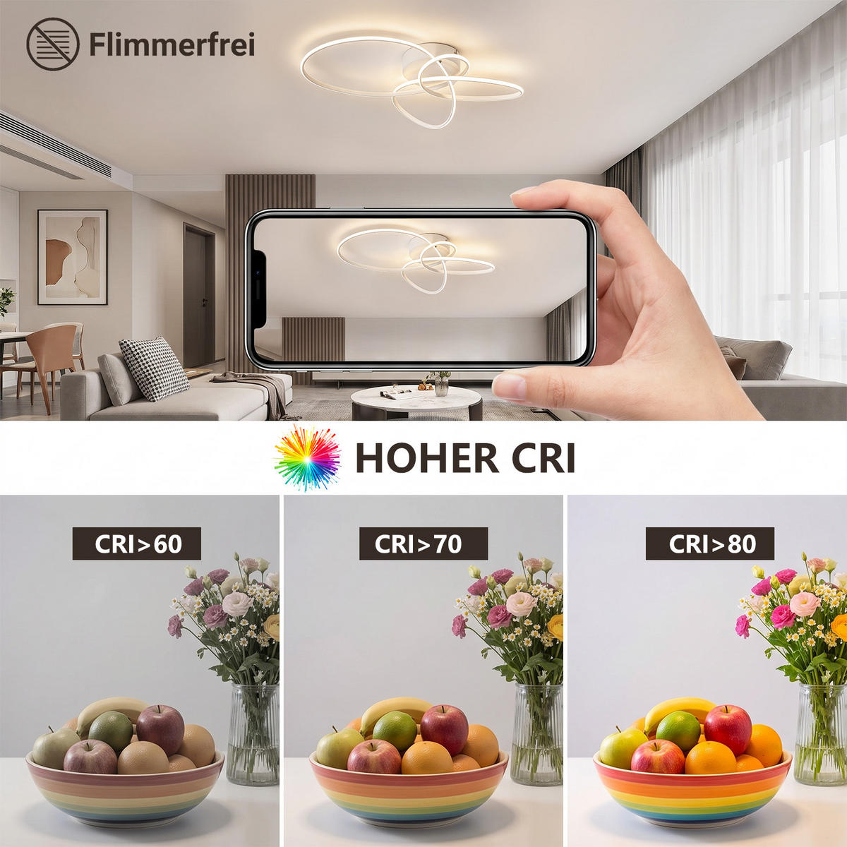 LED DECKENLEUCHTE Nythveth 52,5/35,5/11,5 cm - Weiß, Kunststoff/Metall (52.5/35.5/11.5cm) - ZMH