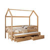 HAUSBETT Asher 90 - Naturfarben, Holz (90/200cm) - MIRJAN24