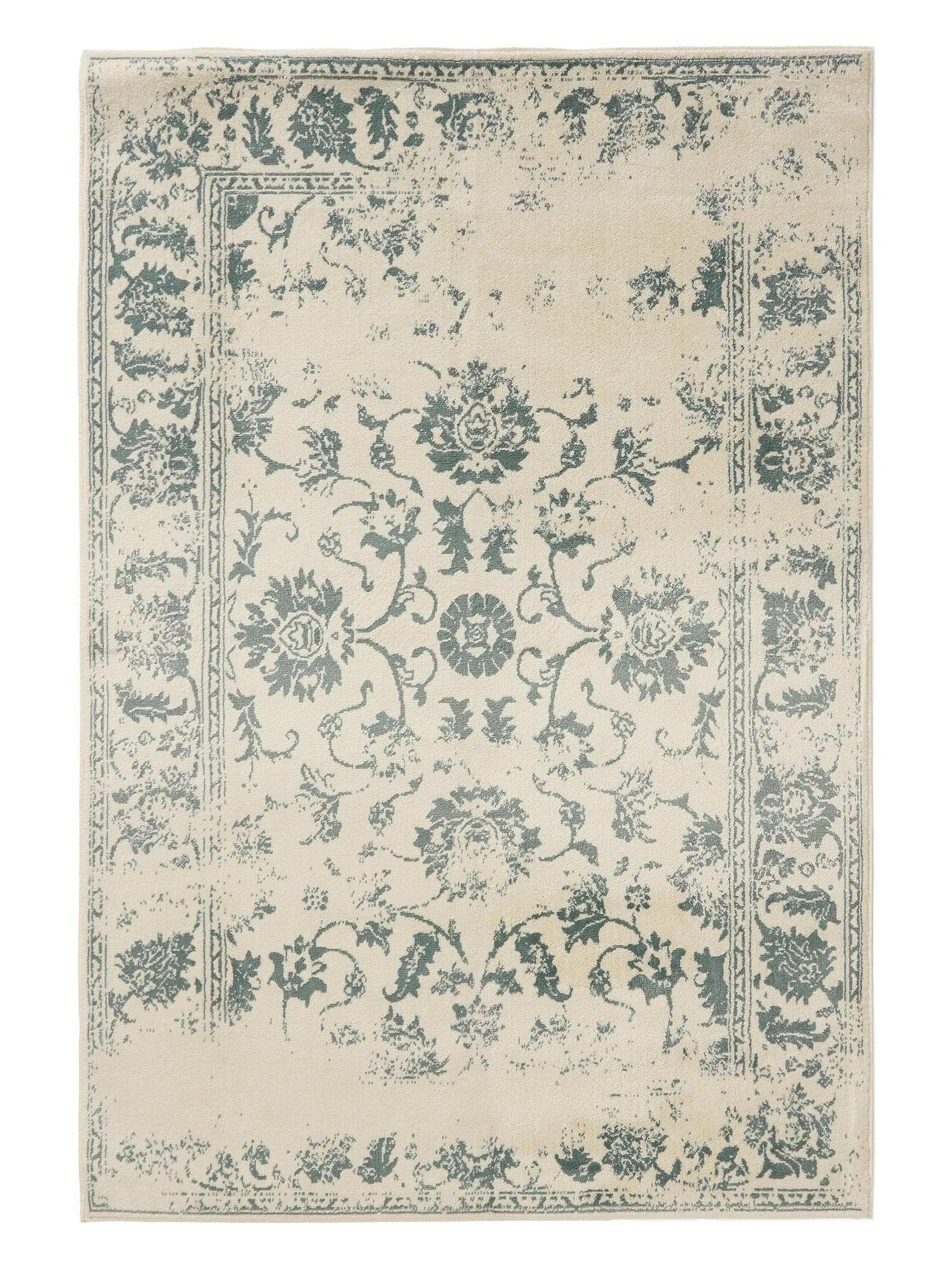 VINTAGE-TEPPICH Suki 120/170 cm - Creme/Mintgrün, Kunststoff (120/170cm) - benuta