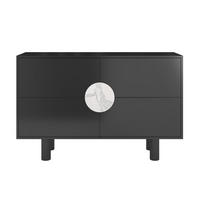 SIDEBOARD Zoe, Mit Marmor, 140 cm, Schwarz - Schwarz, Holz/Holzwerkstoff (140/90/40cm) - Dancan