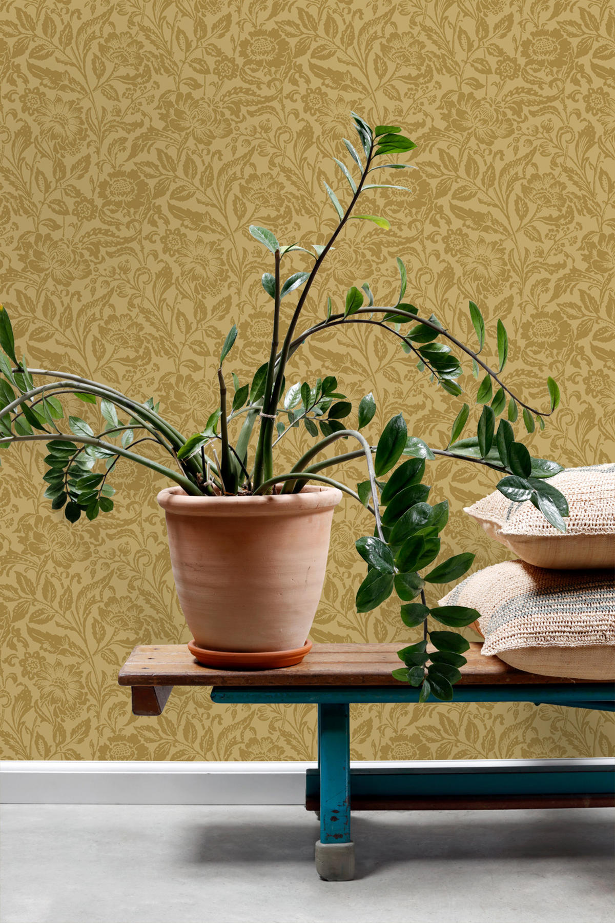 TAPETE Blumenmuster 50 x 900 cm - Grün, Papier (50/900cm) - ESTAhome
