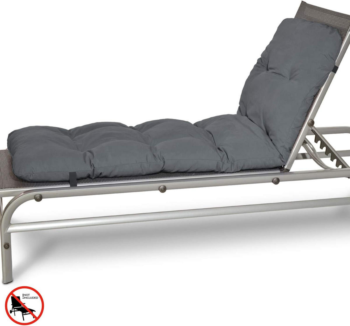 ROLLLIEGENAUFLAGE Flair RL 190x60x8cm Graphitgrau (2tlg) - Dunkelgrau, Textil (60/16/190cm) - Beautissu 