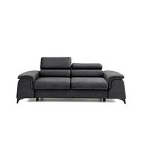 2-SITZER-SOFA PLAZA 200 cm Velours Dunkelgrau - Dunkelgrau/Schwarz, Holz/Textil (200/90/100cm) - Muffo