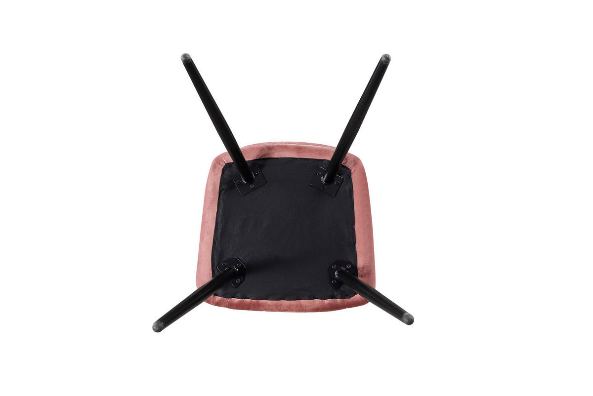ESSZIMMERSTUHL Samt 4-teilig Rosa - Pink, Metall (55/82/59cm) - Life Interiors