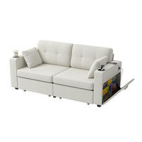 2-SITZER-SOFA 172/75/82 cm mit USB-Anschlüssen, Stauraumschubladen und Getränkehaltern, Chenille, Beige - Beige, Textil (172/82/75cm) - Redom