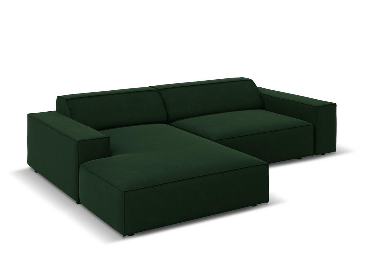 MODULARES-ECKSOFA links Jodie aus Samt flaschengrün 3 Sitzplätze - Dunkelgrün, Textil (166/224cm) - Micadoni