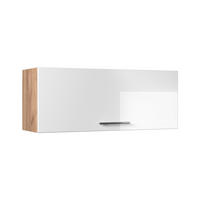 HÄNGESCHRANK Fame-Line, Weiß Hochglanz/Goldkraft Eiche, 100 cm - Honigeiche/Weiß Hochglanz, Holzwerkstoff (100/40/34.1cm) - Vicco