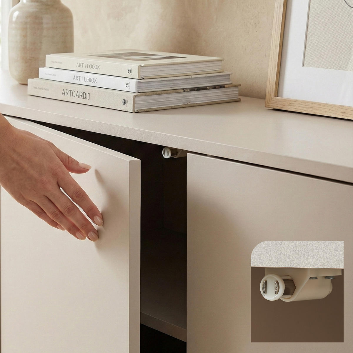 Beige, Holzwerkstoff/Metall (160/56.5/30cm) - [en.casa]