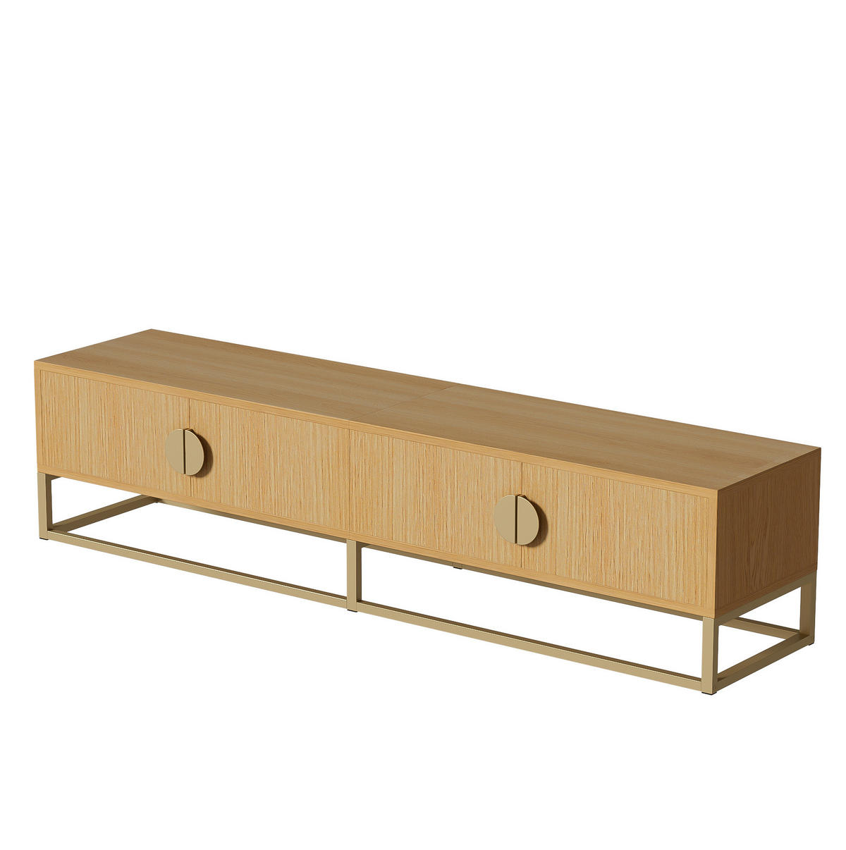 LOWBOARD 180/40/40 cm in Holzfarbe aus MDF und Spanplatte mit 4 Türen und Soft-Close - Braun, Holzwerkstoff (40/40/180cm) - OKMYHOME