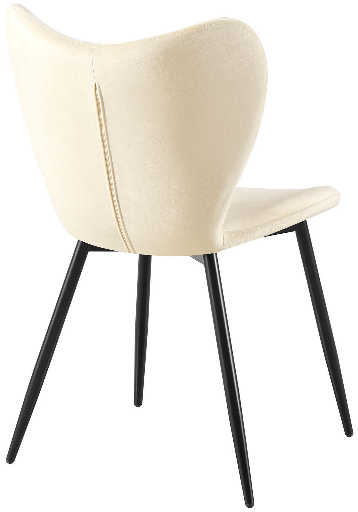 ESSZIMMERSTUHL Samt Creme - Creme/Schwarz, Textil/Metall (50/80/58cm) - CLP