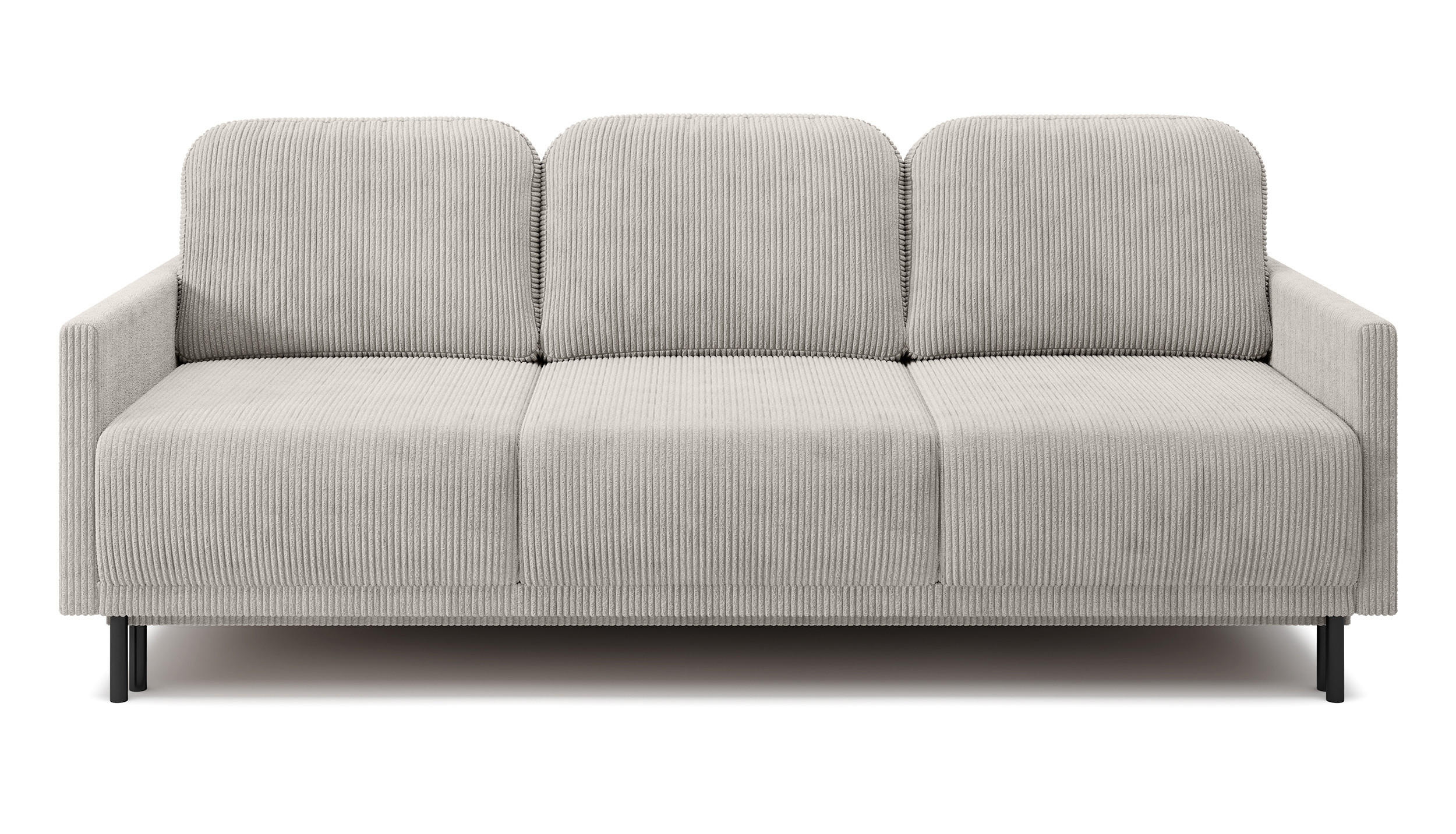 SCHLAFSOFA Hamiel Hellbeige Cordbezug 212 cm - Ecru/Schwarz, Holz/Textil (212/87/97cm) - Selsey