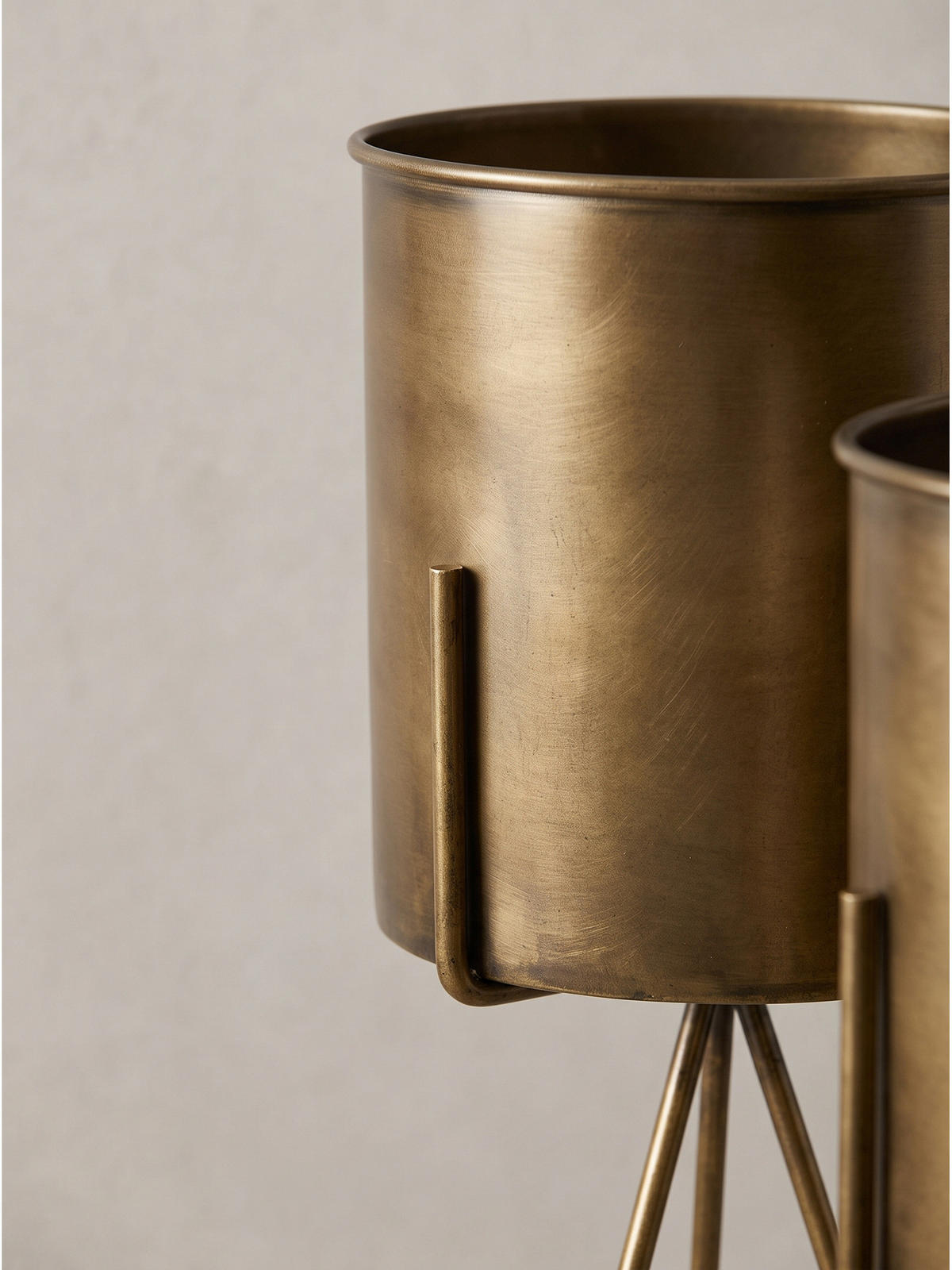 PFLANZENSTÄNDER 2er-Set PONZA, Eisen, Gold, Ø 32 x 89 cm - Goldfarben, Metall (32/89/32cm) - KADIMA DESIGN