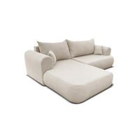ECKSOFA BRAVO 280/180 in Bouclé Creme links - Creme, Holz/Holzwerkstoff (280/180cm) - Deine Möbel 24