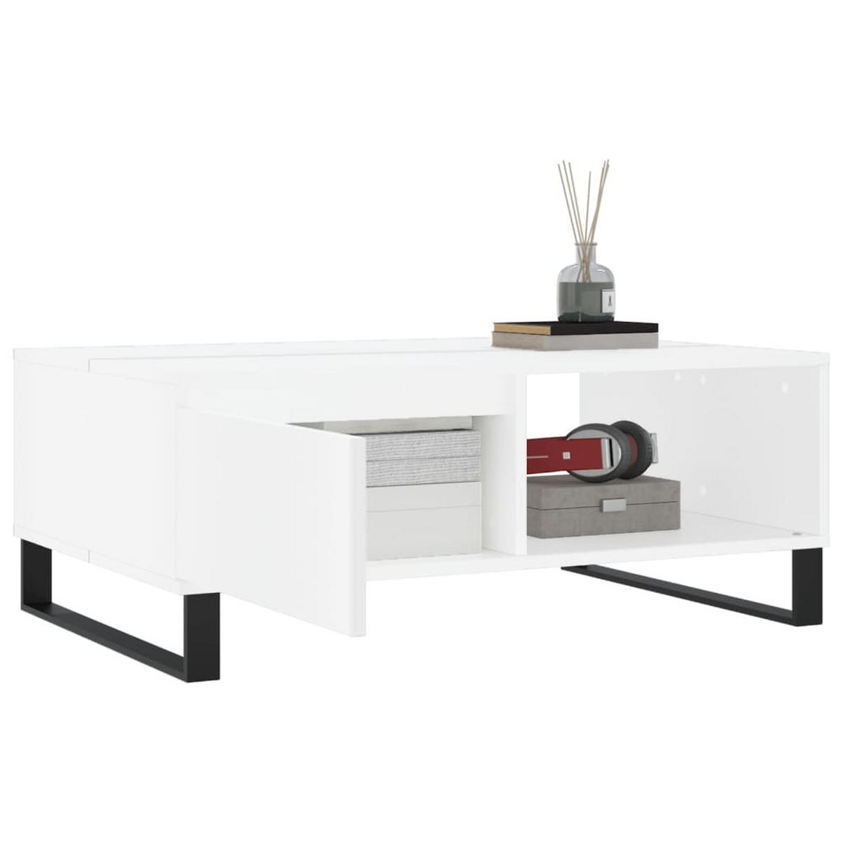 COUCHTISCH Weiß 90x60x35 cm Holzwerkstoff - Weiß, Holzwerkstoff (90/60/35cm) - furnicato