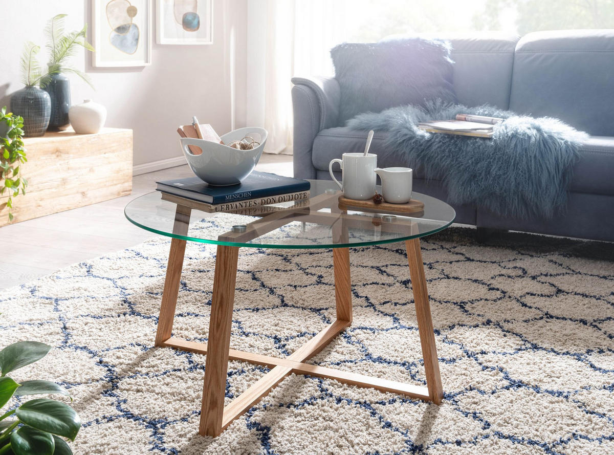 COUCHTISCH BENTE groß Sofatisch - Braun, Glas (78/78/41cm) - tinkaro