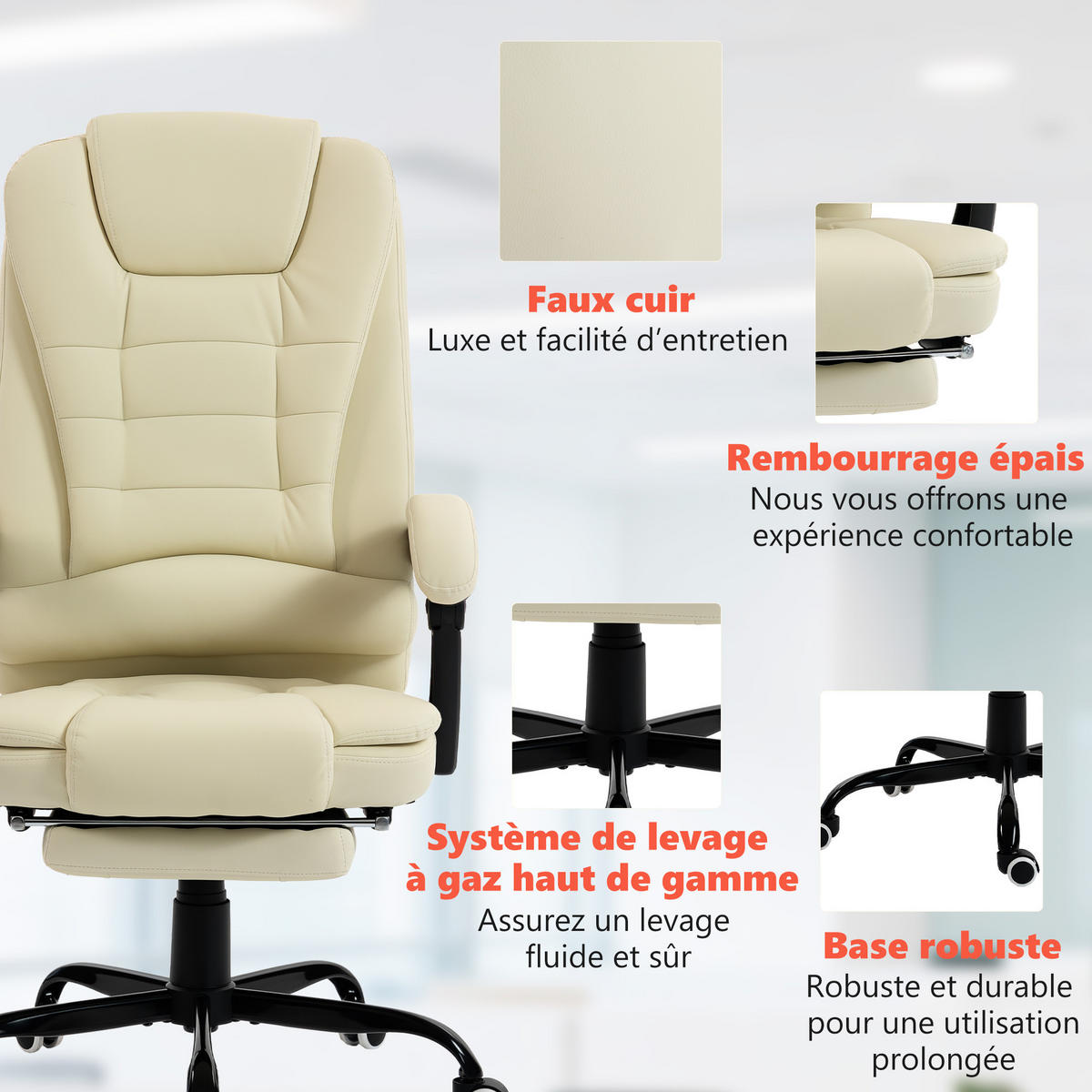 CHEFSESSEL DE-11831 7-Punkt-Massage & 155° Neigung Beige - Beige, Metall (79/121/67cm) - ComfortXL