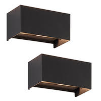 WANDLEUCHTE Inspiration 2er-Set - Schwarz, Metall (10/10/20cm) - Nettlife