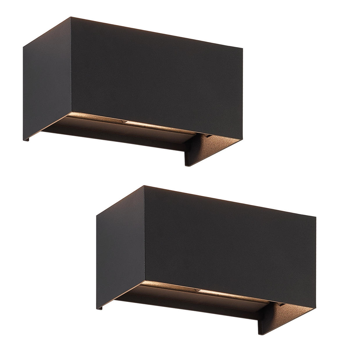 WANDLEUCHTE Inspiration 2er-Set - Schwarz, Metall (10/10/20cm) - Nettlife