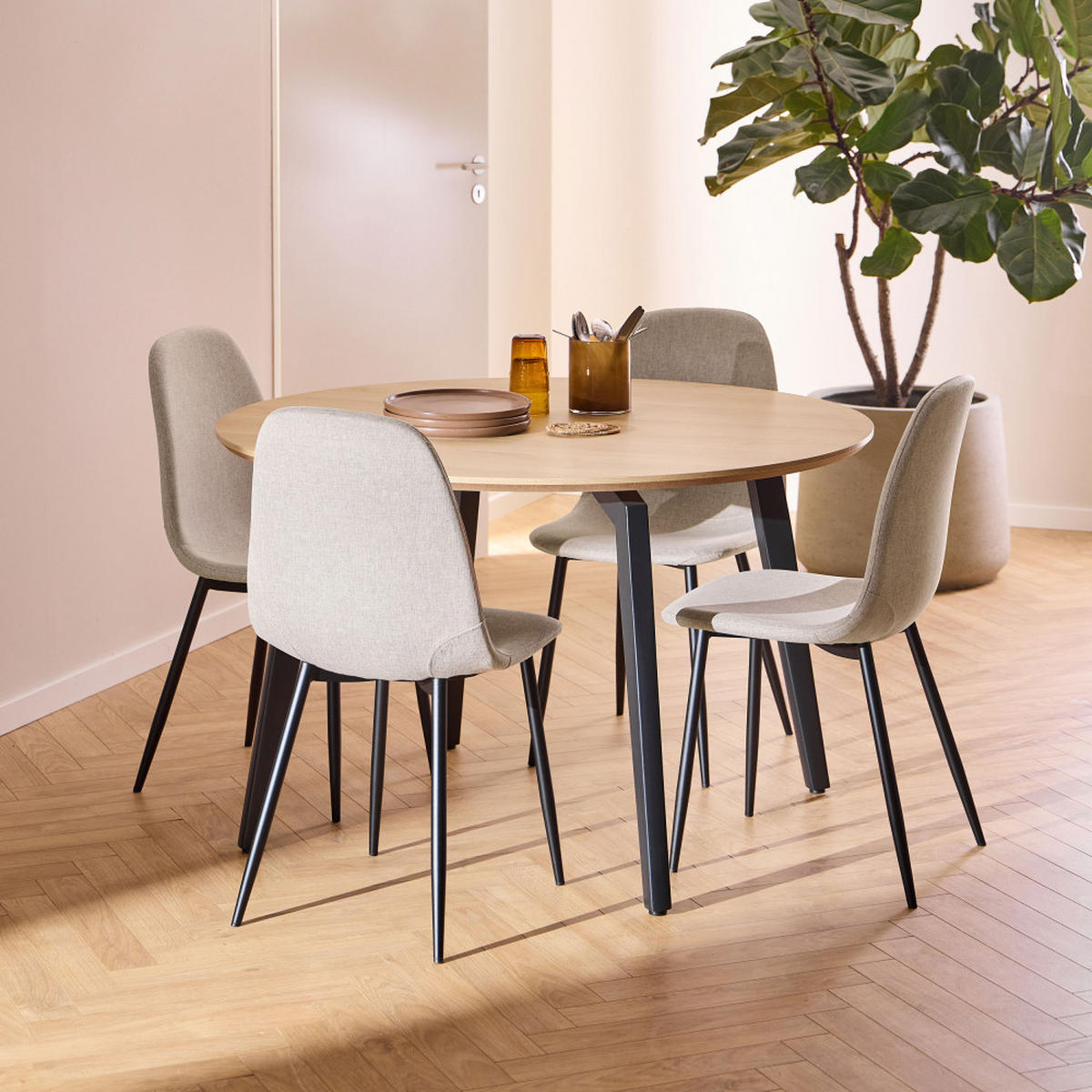 ESSTISCH - Klares Holz - Eschefarben, Holz (120/120/75cm) - Drawer