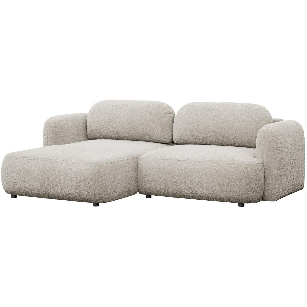 ROHOVÁ pohovka Tvoya, světle béžové bouclé - černá/ecru, textil/plast (267/175cm) - Selsey