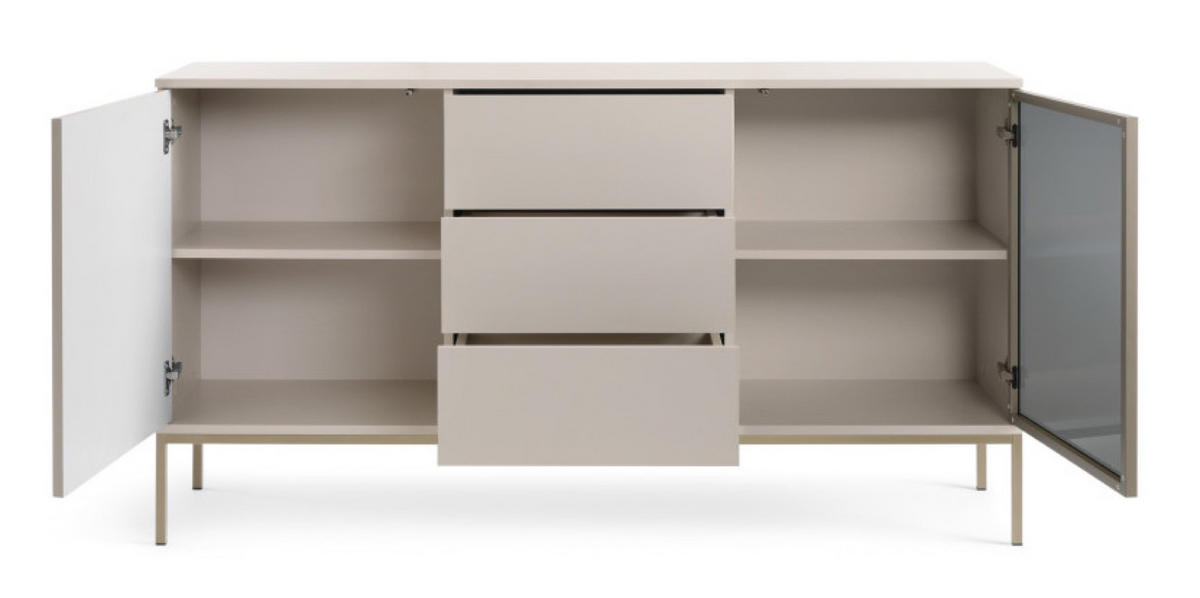 KOMMODE Kaschmir SANTI Mit Lamellen KSZ154 - Kaschmir/Beige, Holzwerkstoff (154/83/39cm) - Sepro Meble
