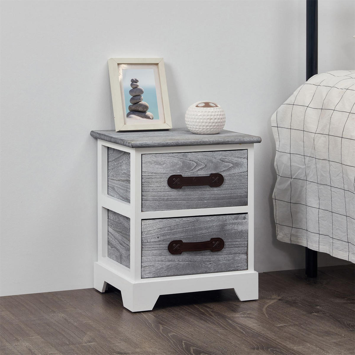 NACHTTISCH SALERNO - Weiß, Holz (35/41/27cm) - CARO-Möbel