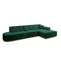 ECKSOFA Ottomane Rechts IREA-L2-v2 - 327x165x80 cm Grün - Dunkelgrün, Holzwerkstoff/Textil (327/165cm) - ALTDECOR