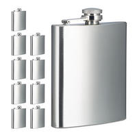 10XMINI fľaša - strieborná, kov (9.5/12.5/2cm) - Relaxdays